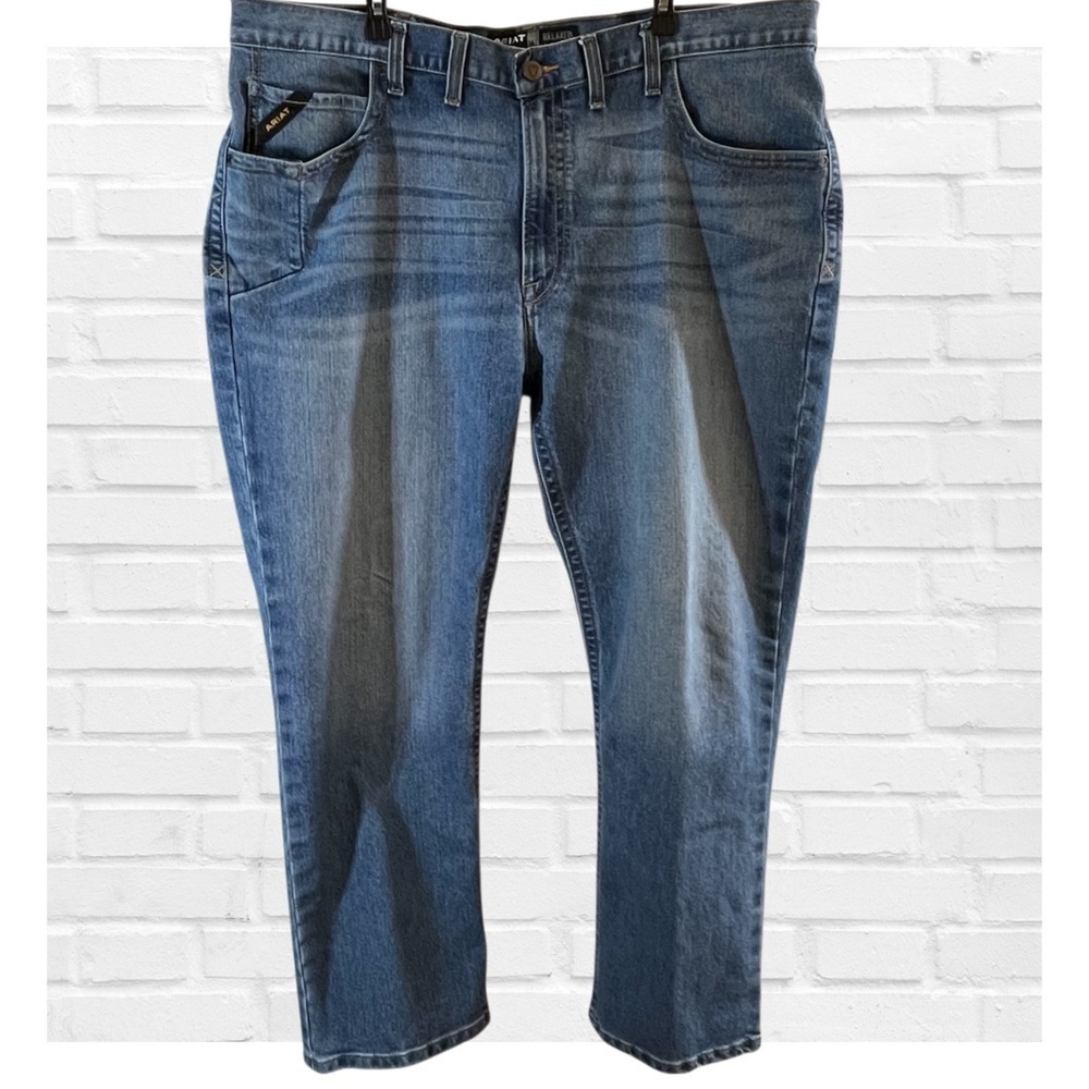 Ariat Rebar M4 42 x 32 Relaxed Boot Cut Men Blue Jeans Western Workwear Outdoor
